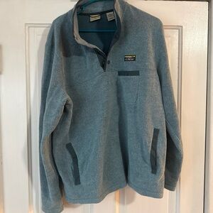 L.L. Bean Men's Slate Blue Zip-Front Fleece Pullover